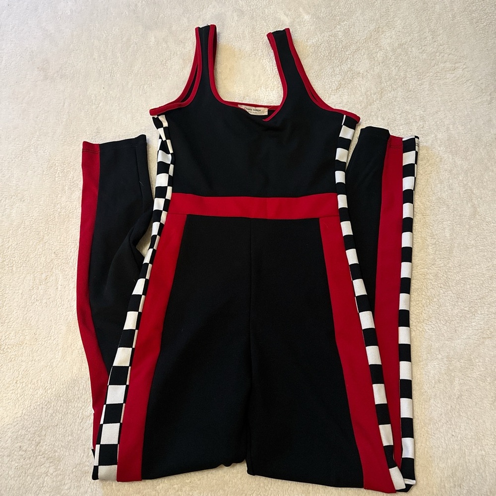 Black and Red Checkered Jumpsuit